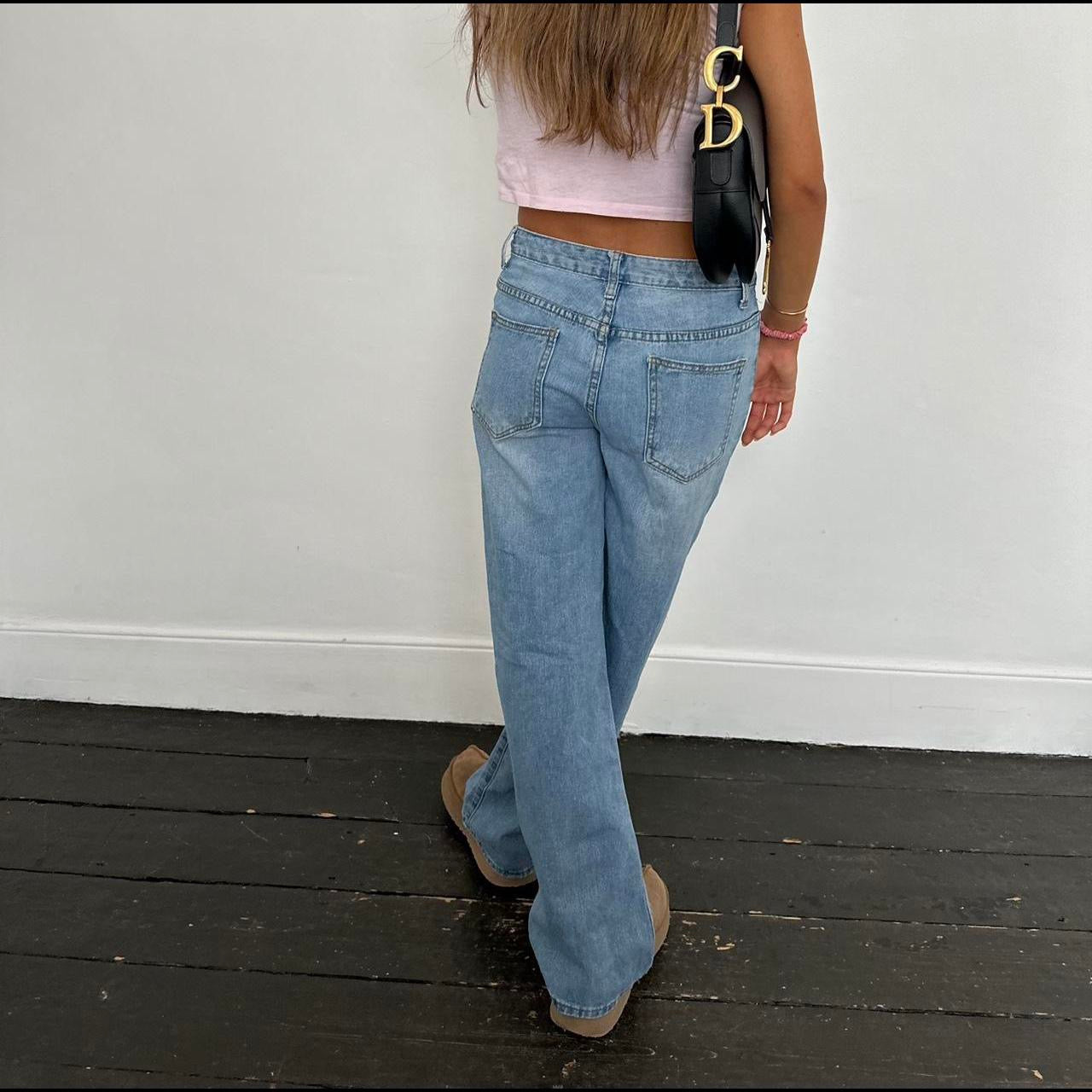 Vintage blue distressed jeans