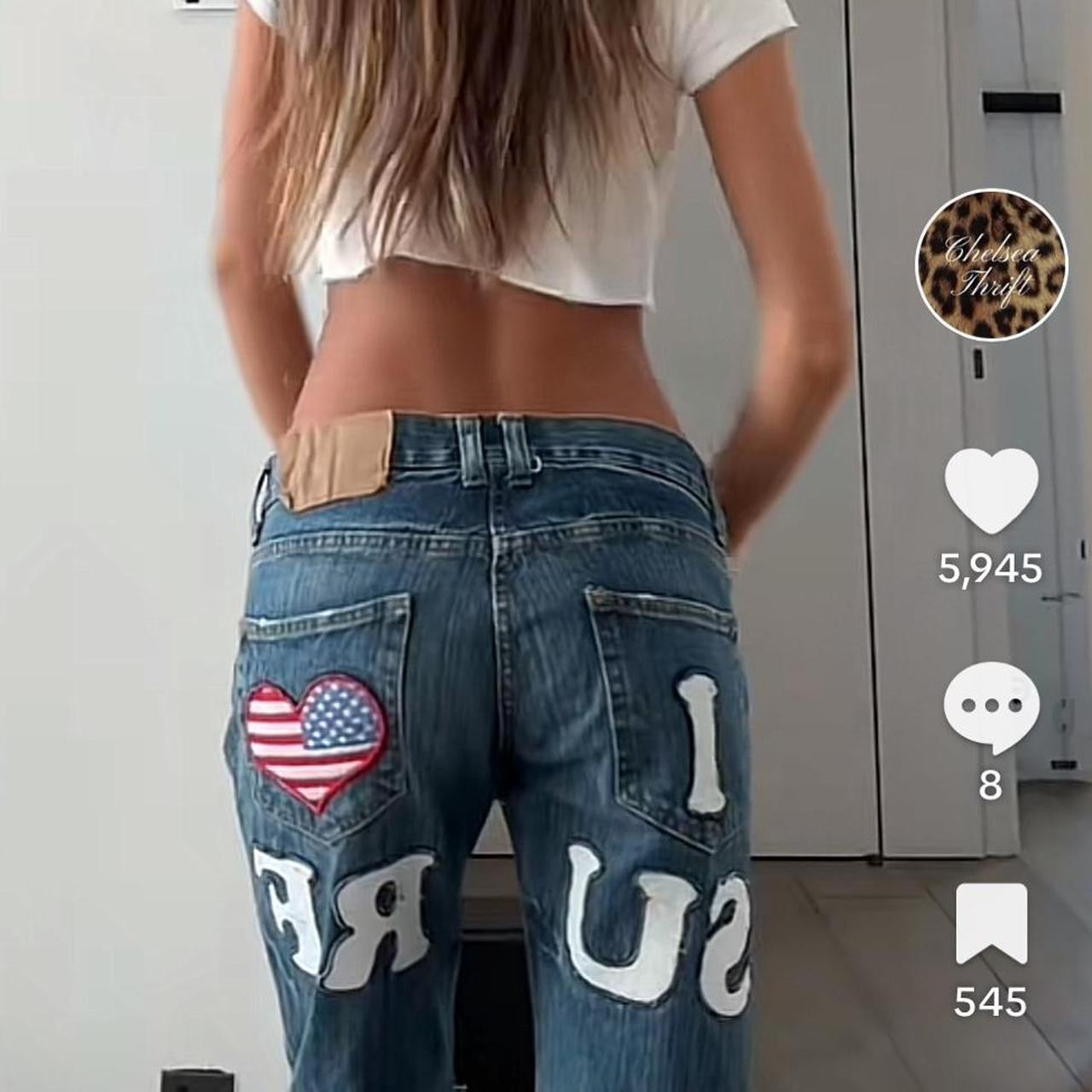 Vintage iconic rare 90s I love surf jeans