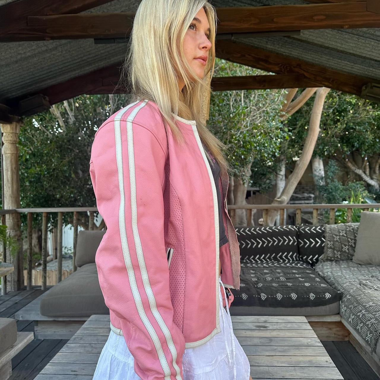 Vintage pink leather jacket π