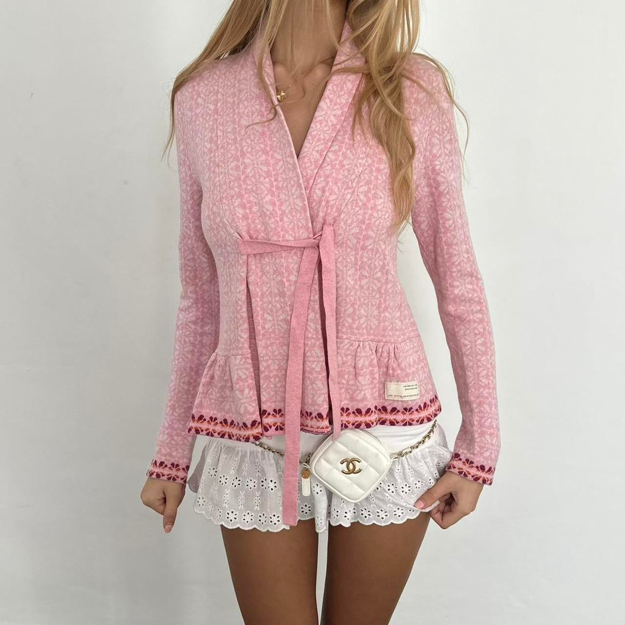 Vintage pink soft wrap cardigan