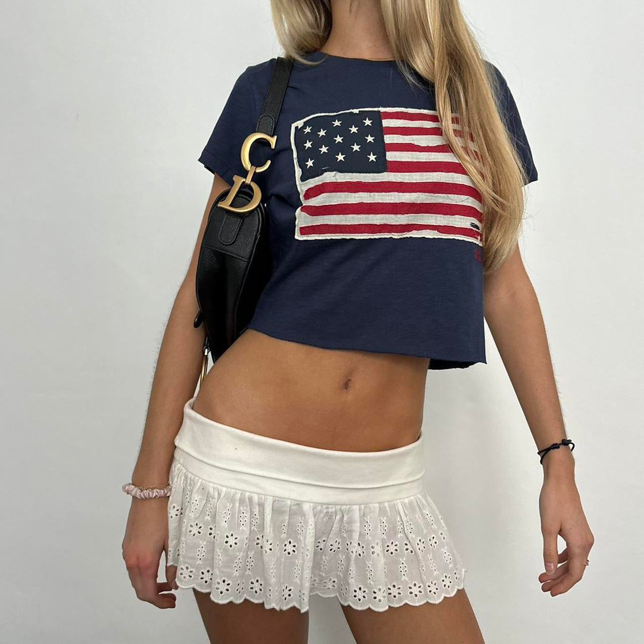 Vintage 90’s Ralph Lauren American flag baby tee