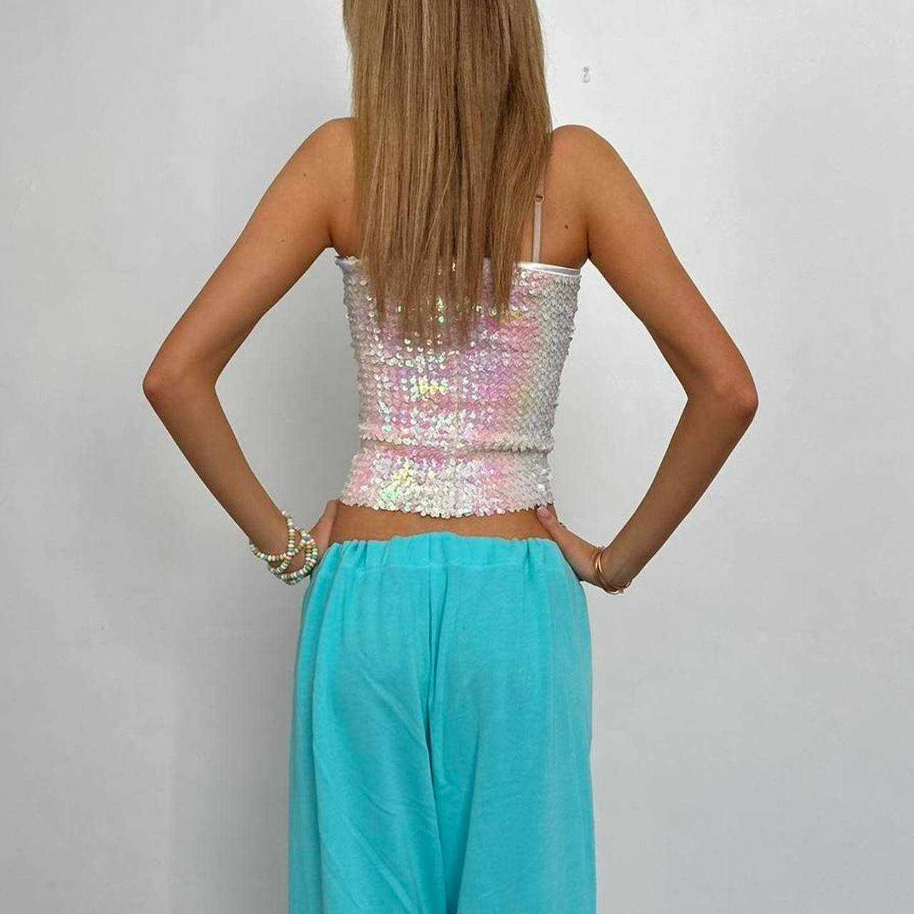 Vintage 90’s pink sequin strapless top