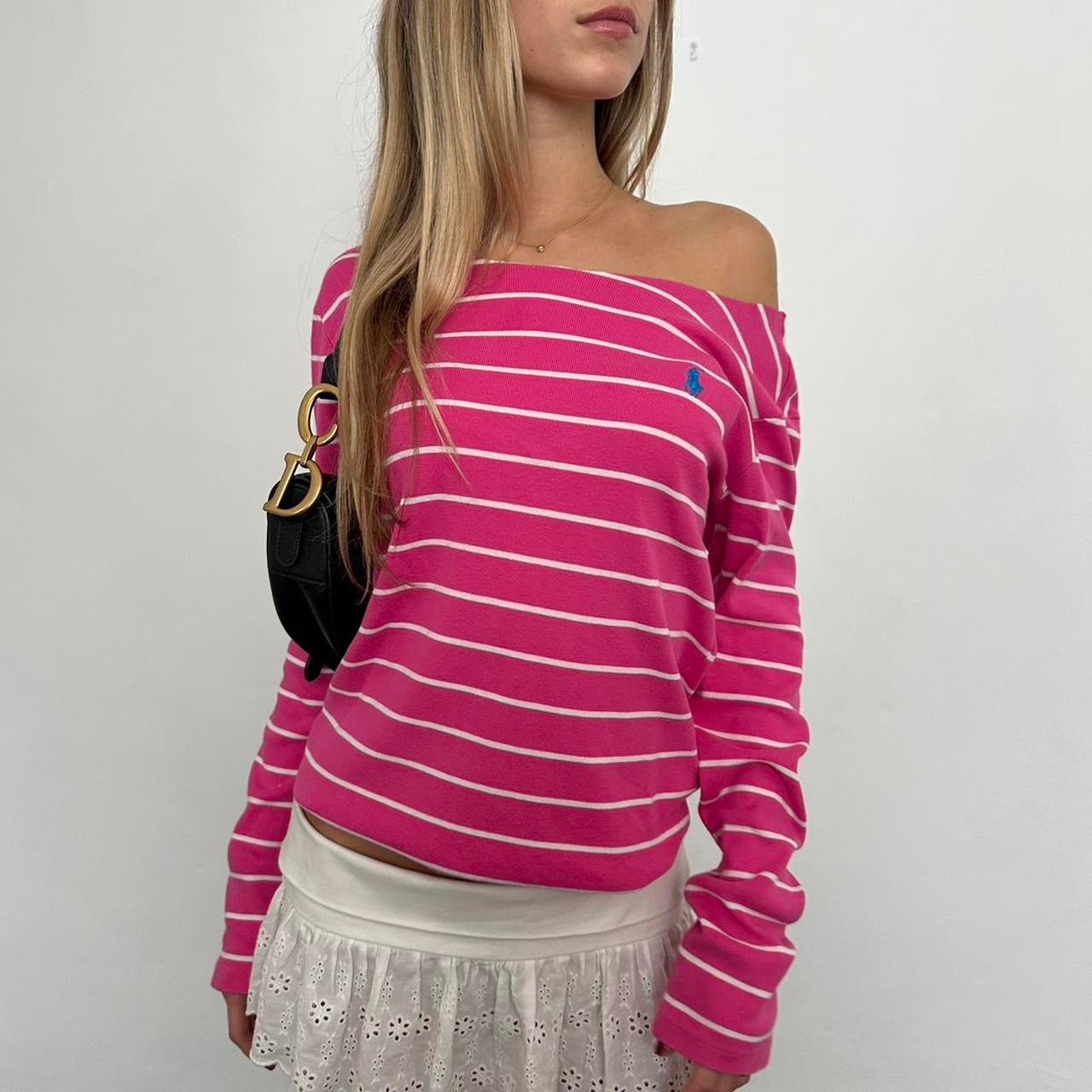 Vintage 90’s Ralph Lauren pink striped long sleeve top