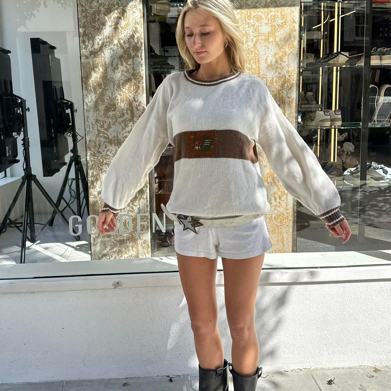 Vintage 90ās sporty preppy knit sweater top