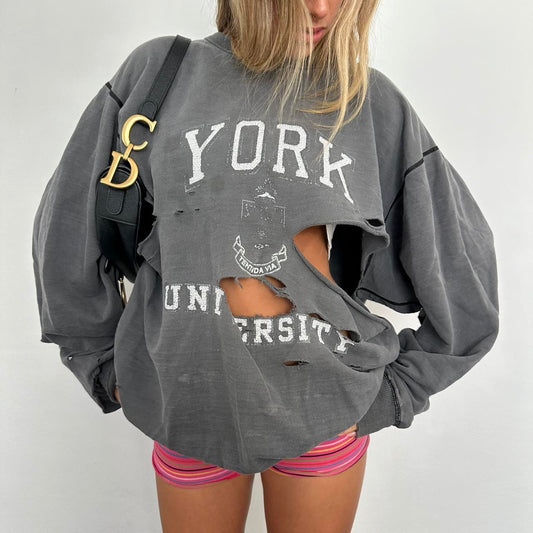 Vintage 90’s New York University distressed sweatshirt