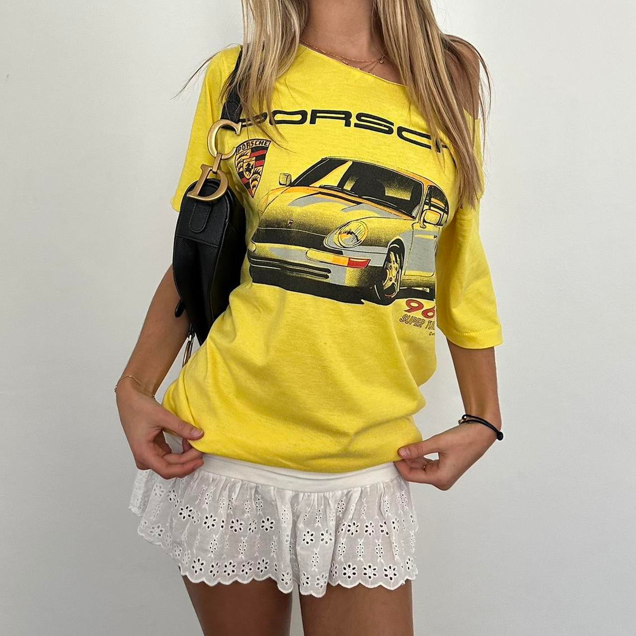 Vintage 90’s Porsche off the shoulder T-shirt