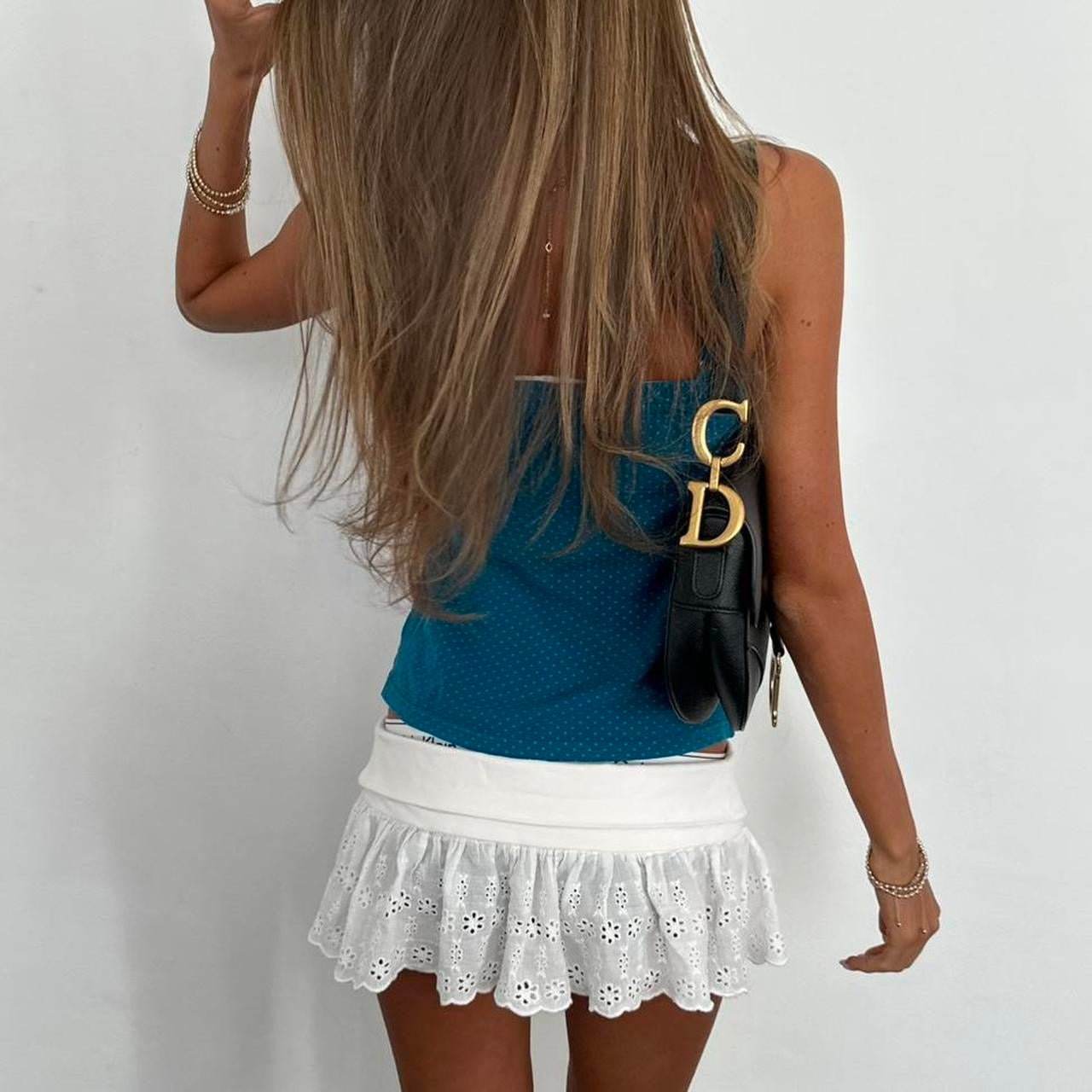 Vintage 2000’s blue polka dot cami top