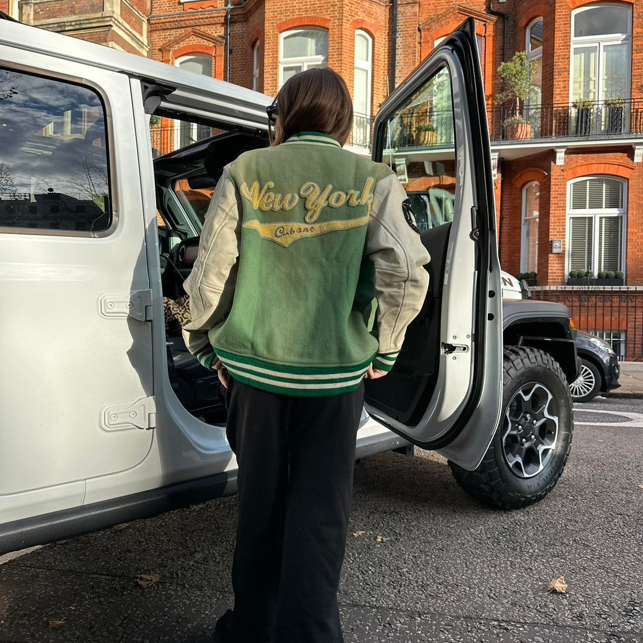 Vintage 80s green New York jacket π