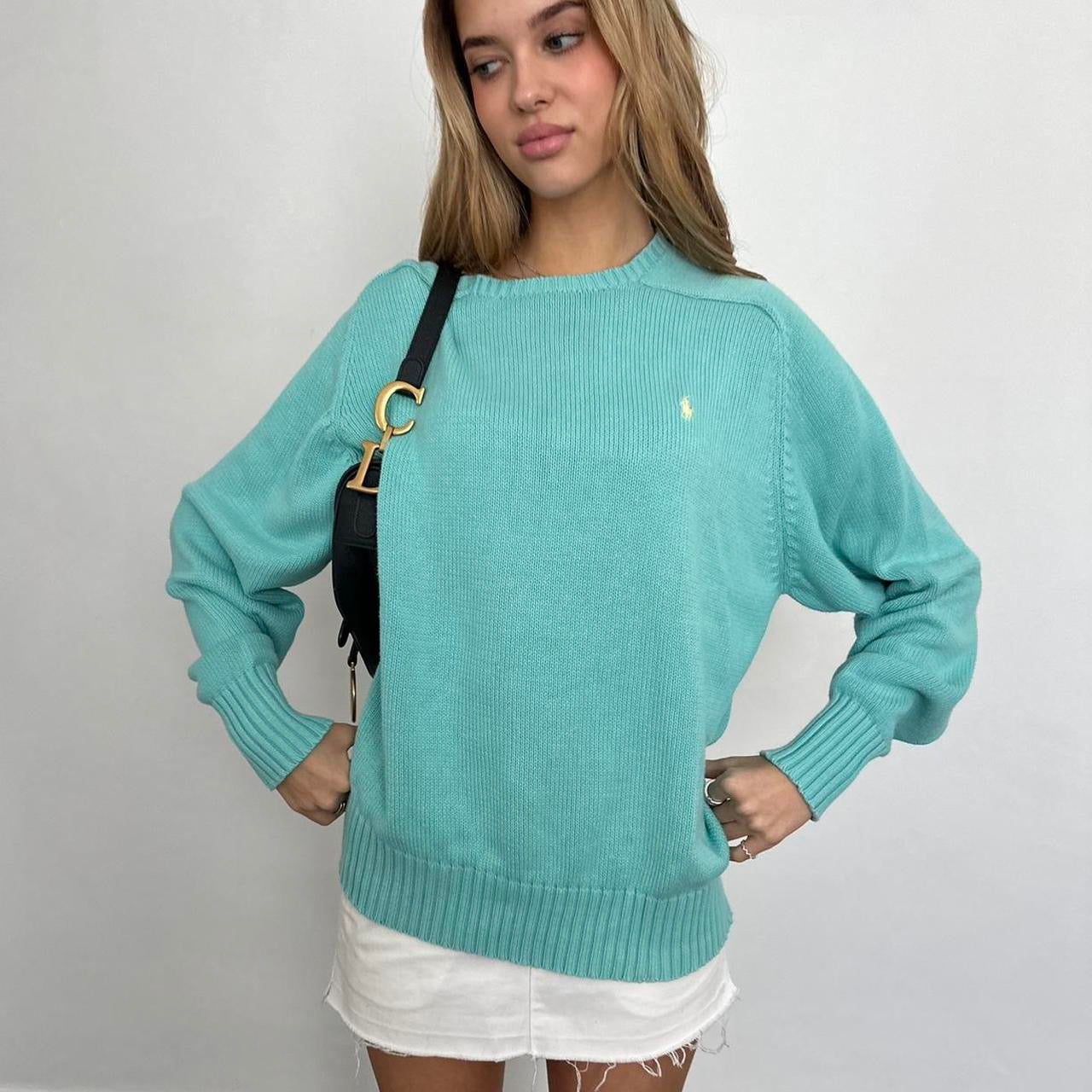 Vintage Ralph Lauren turquoise blue sweater