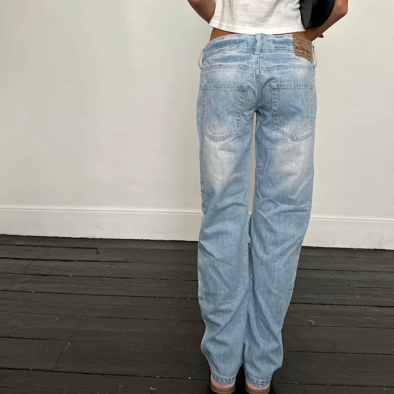 Vintage 2000βs flag blue distressed jeans USA πΊπΈπ¬π§π©΅