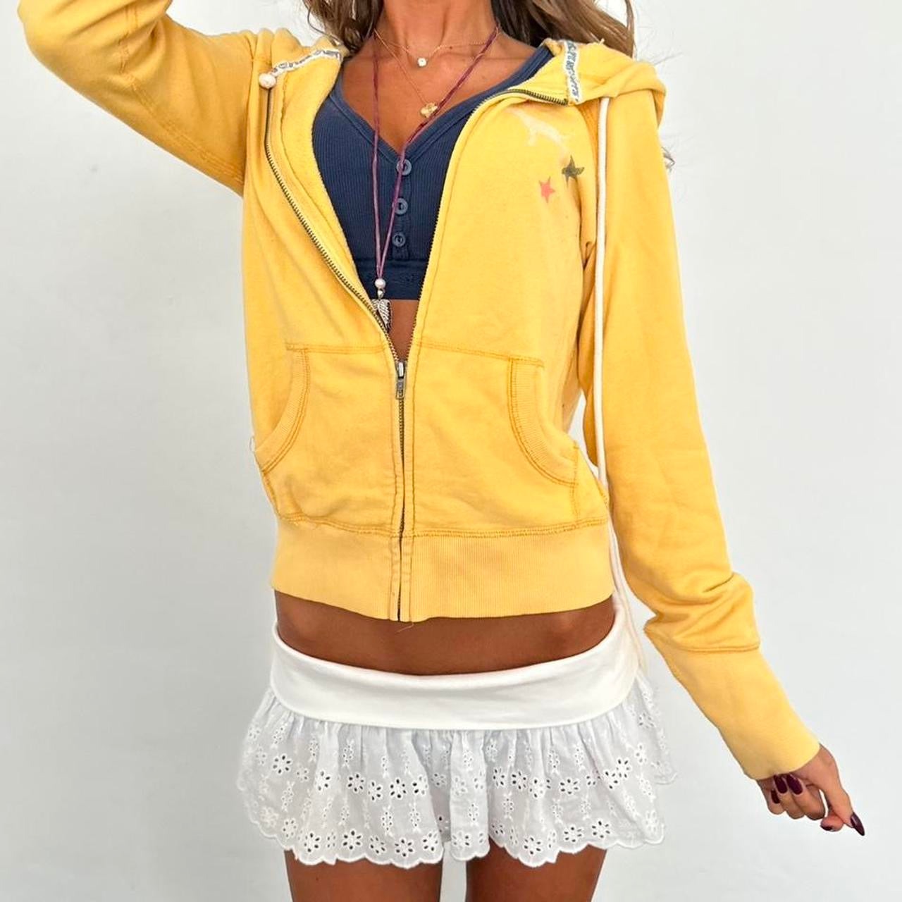 Vintage 2000’s Victoria’s Secret yellow ‘kiss me’ hoodie