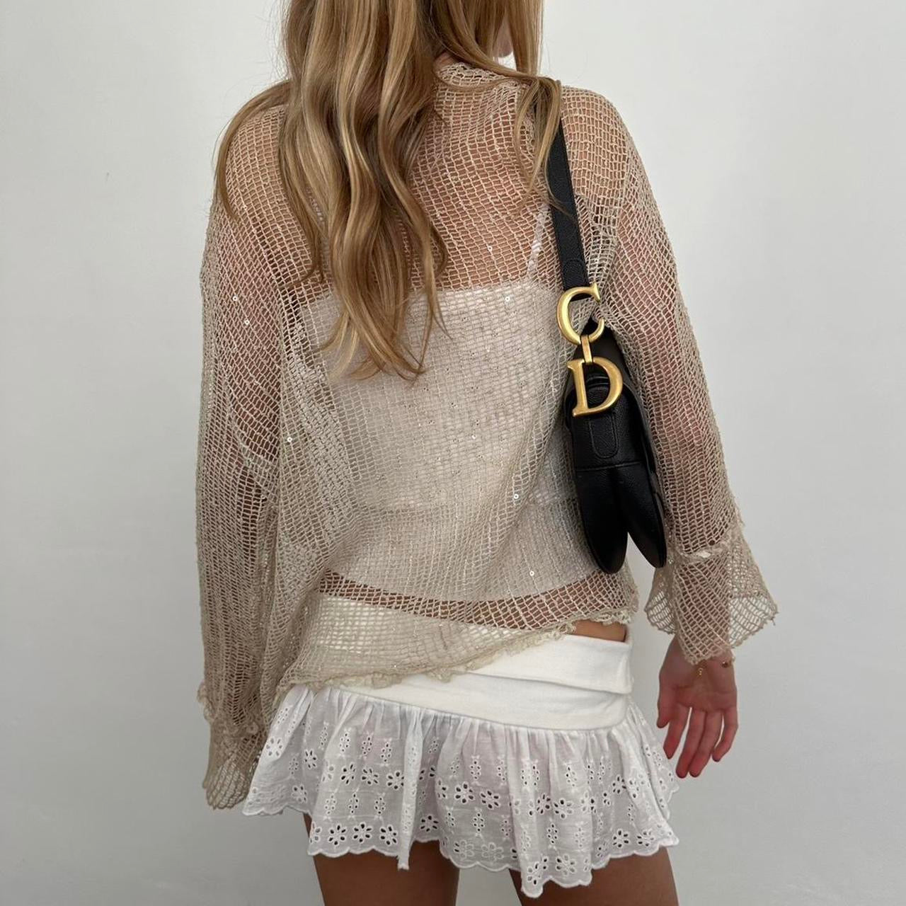 Vintage crochet cardigan top