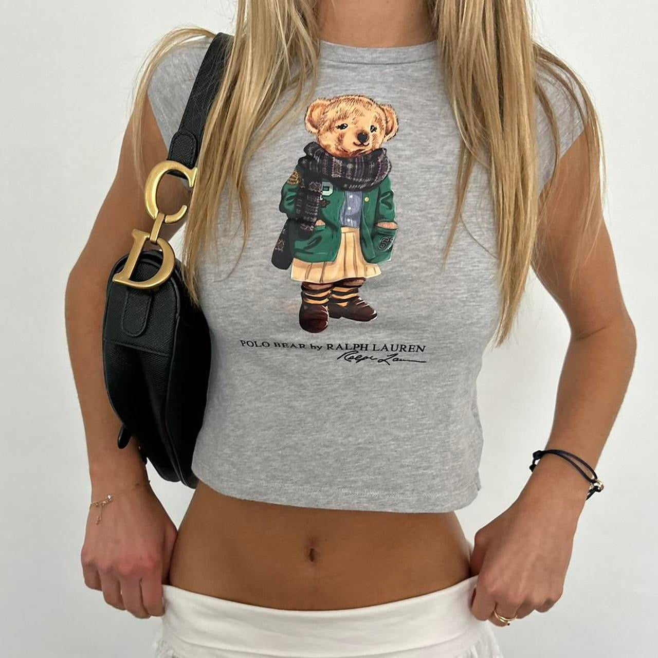 Vintage Ralph Lauren grey teddy bear baby tee
