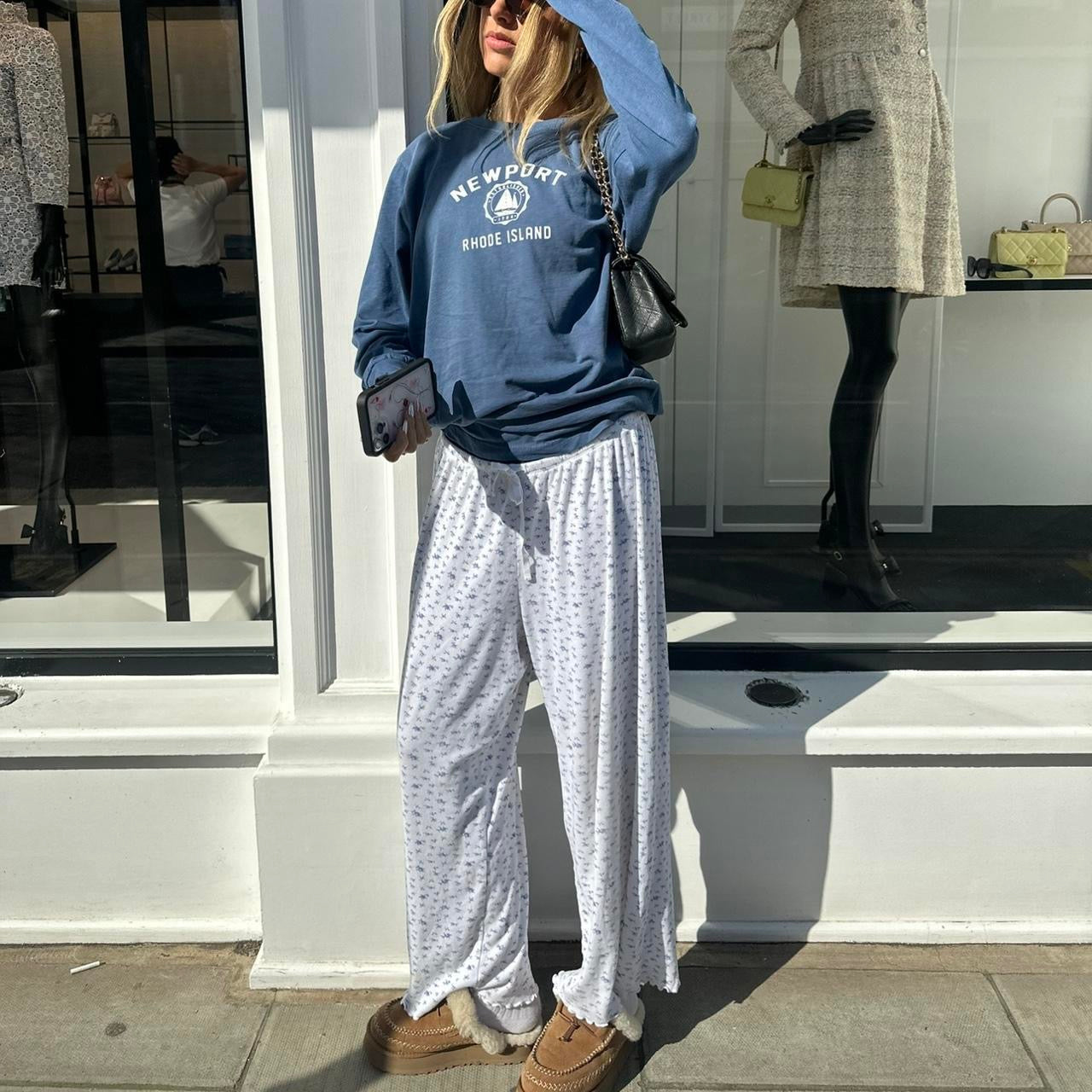 Vintage 90’s Ralph Lauren blue floral pants