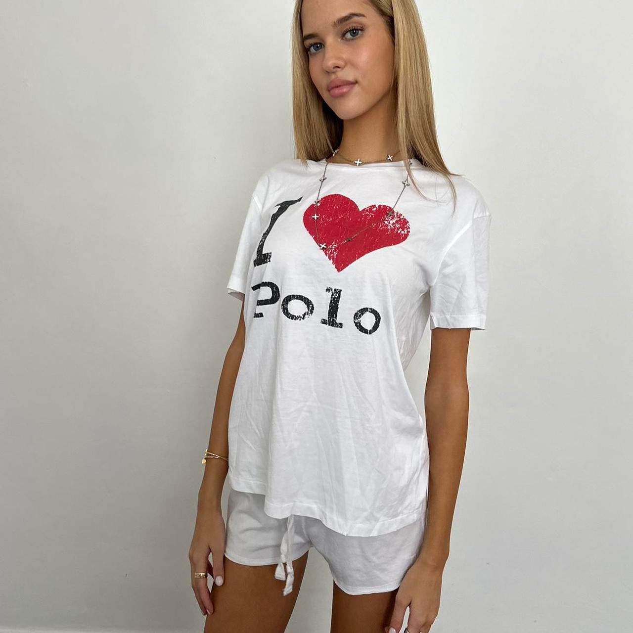 Vintage white Ralph Lauren I love polo tee 🍒
