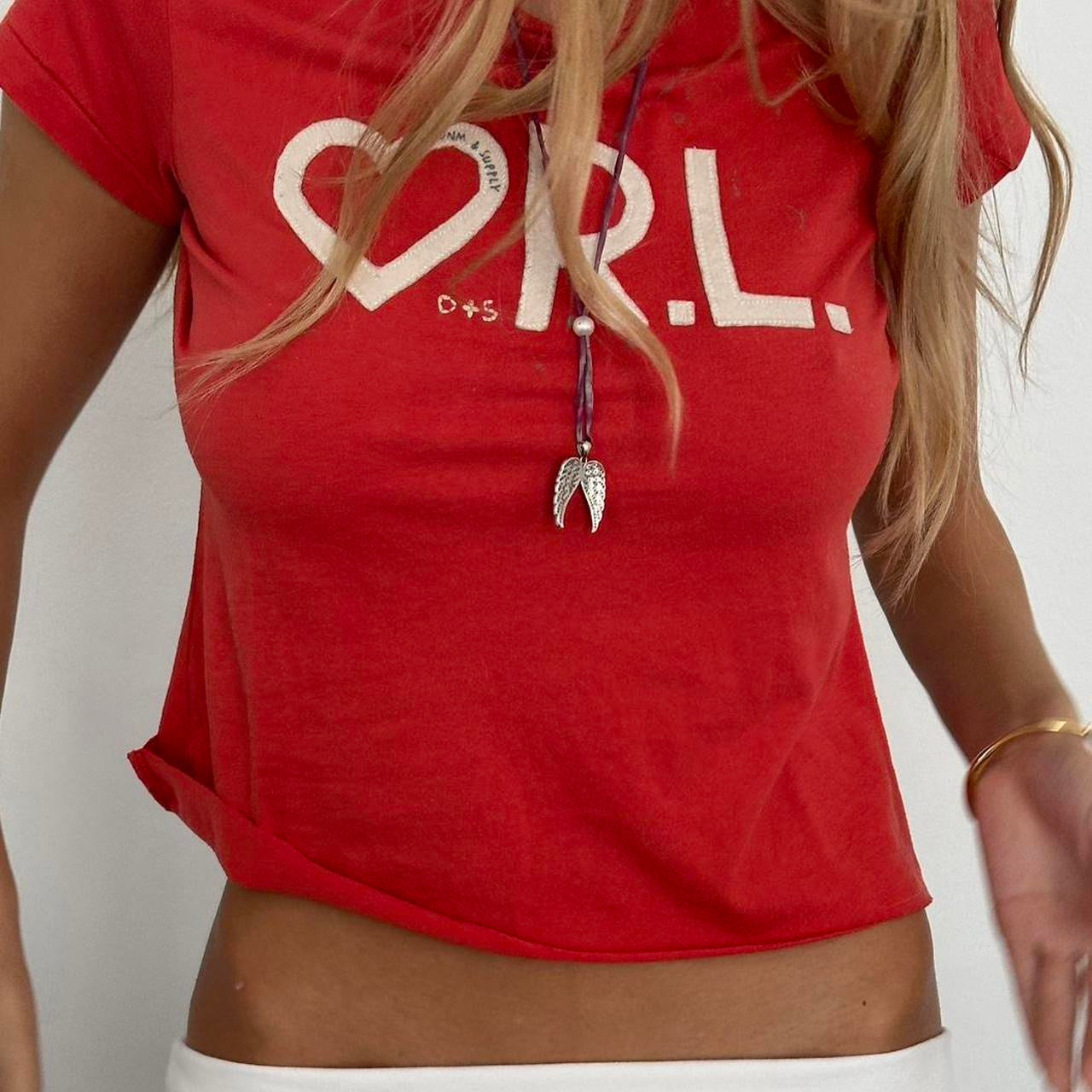 Vintage Ralph Lauren red heart baby tee