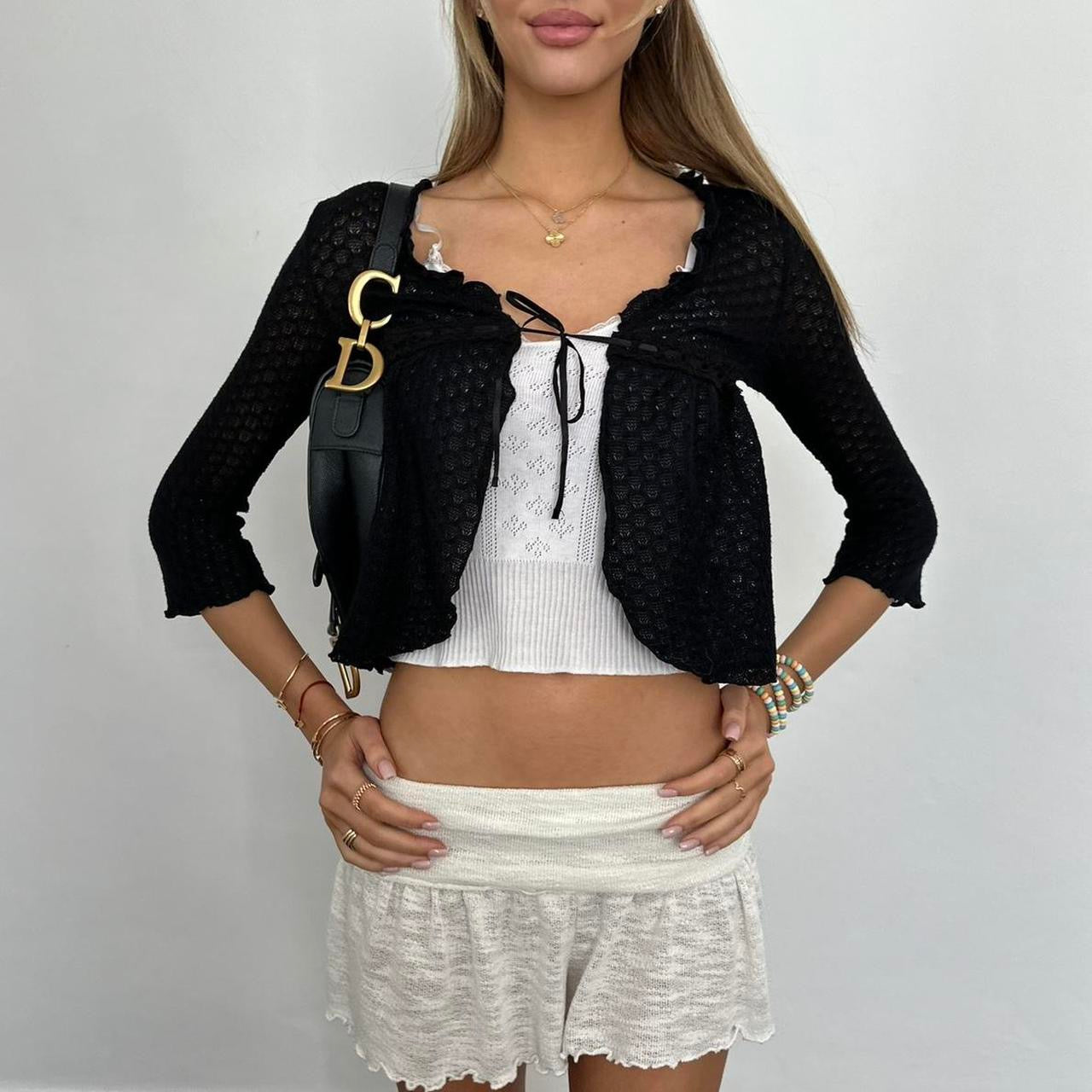 Vintage 2000’s open bohemian black cardigan