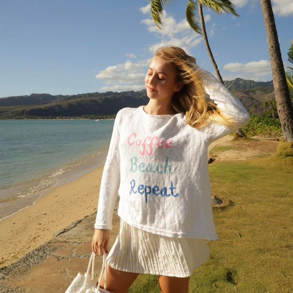 Vintage ‘coffee beach repeat’ sweater