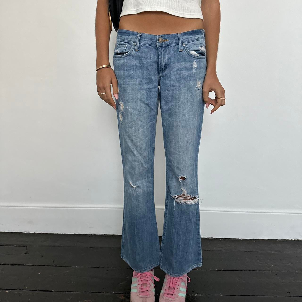 Vintage 2000’s Abercrombie blue distressed jeans