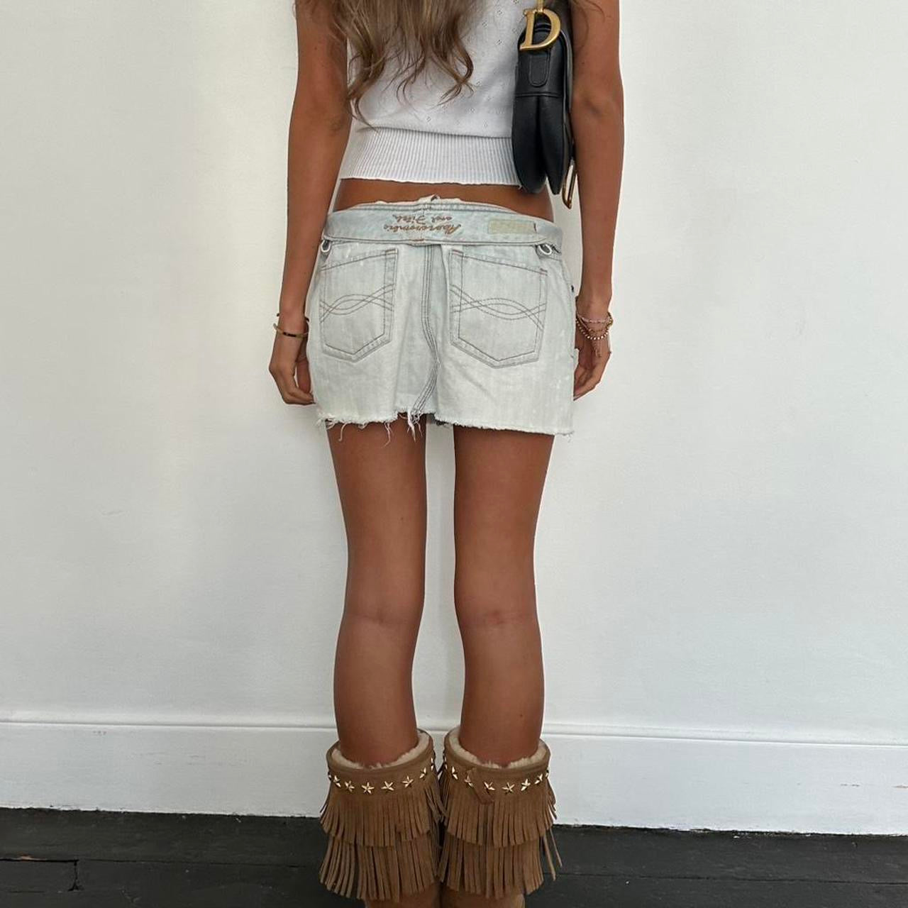 Vintage Abercrombie and Fitch 00’s denim distressed mini skirt