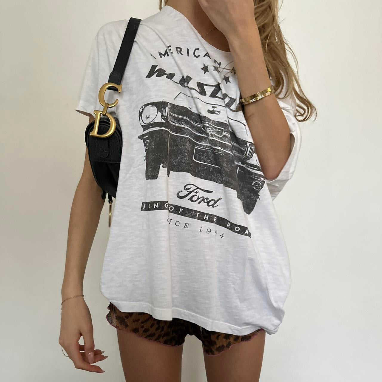 Vintage Ford off shoulder graphic top
