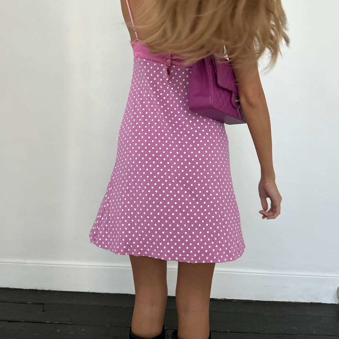 Vintage 2000’s pink polka dot dress