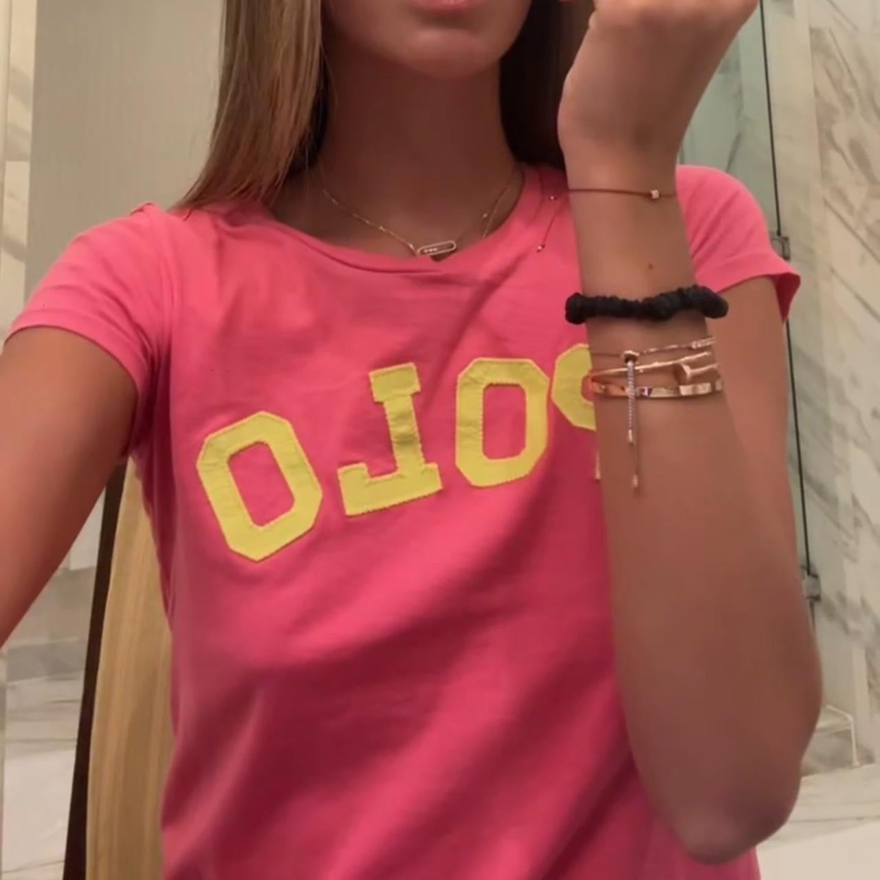 Vintage Ralph Lauren yellow letter baby tee