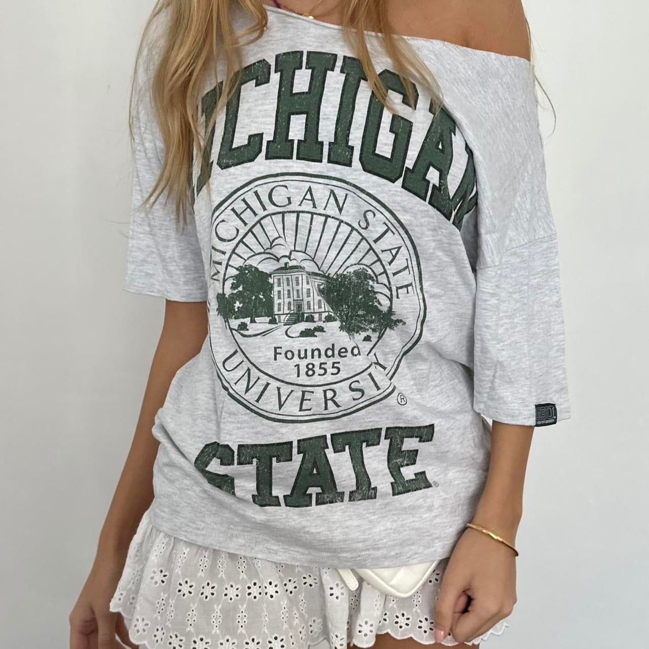 Vintage 2000’s Michigan State University off the shoulder top