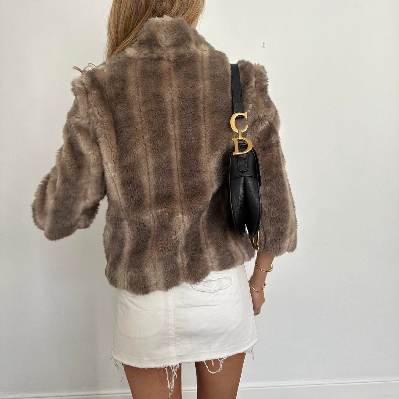 Vintage 2000’s brown faux fur jacket