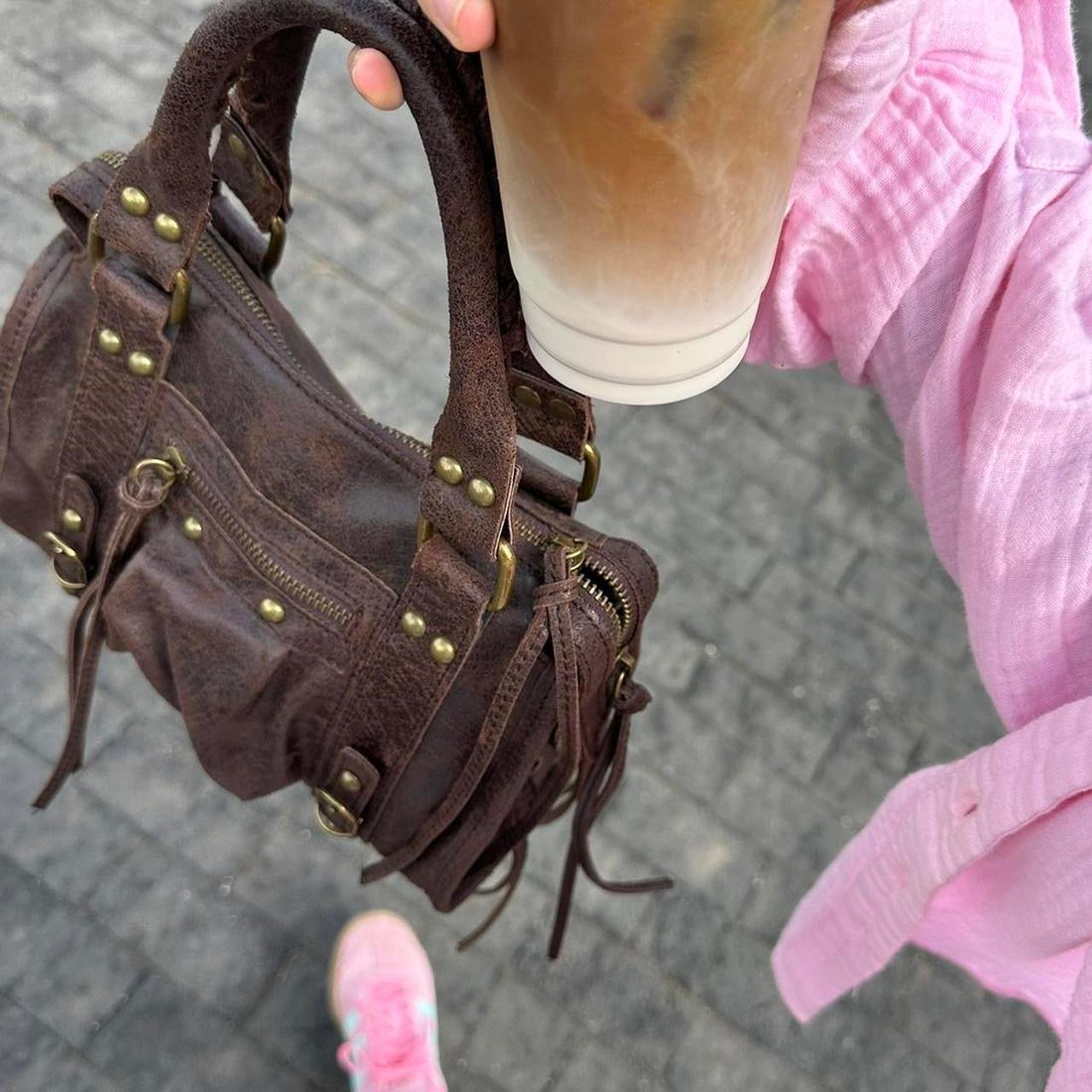 Vintage tassel brown bag