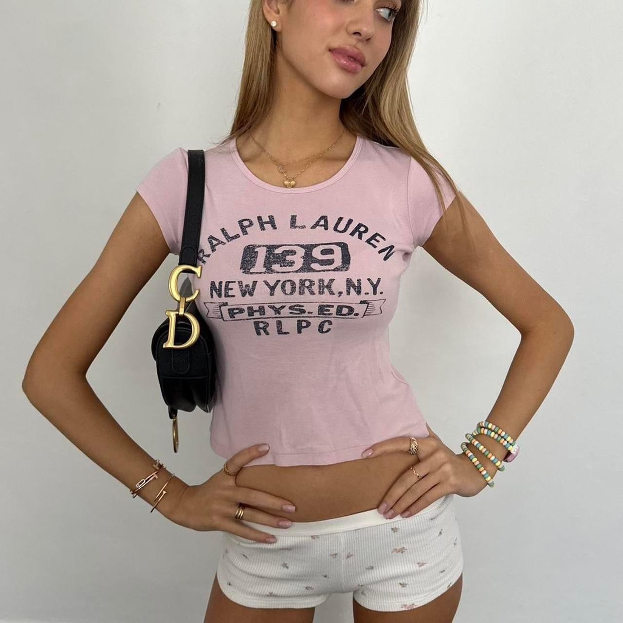 Vintage 90’s Ralph Lauren pink baby tee
