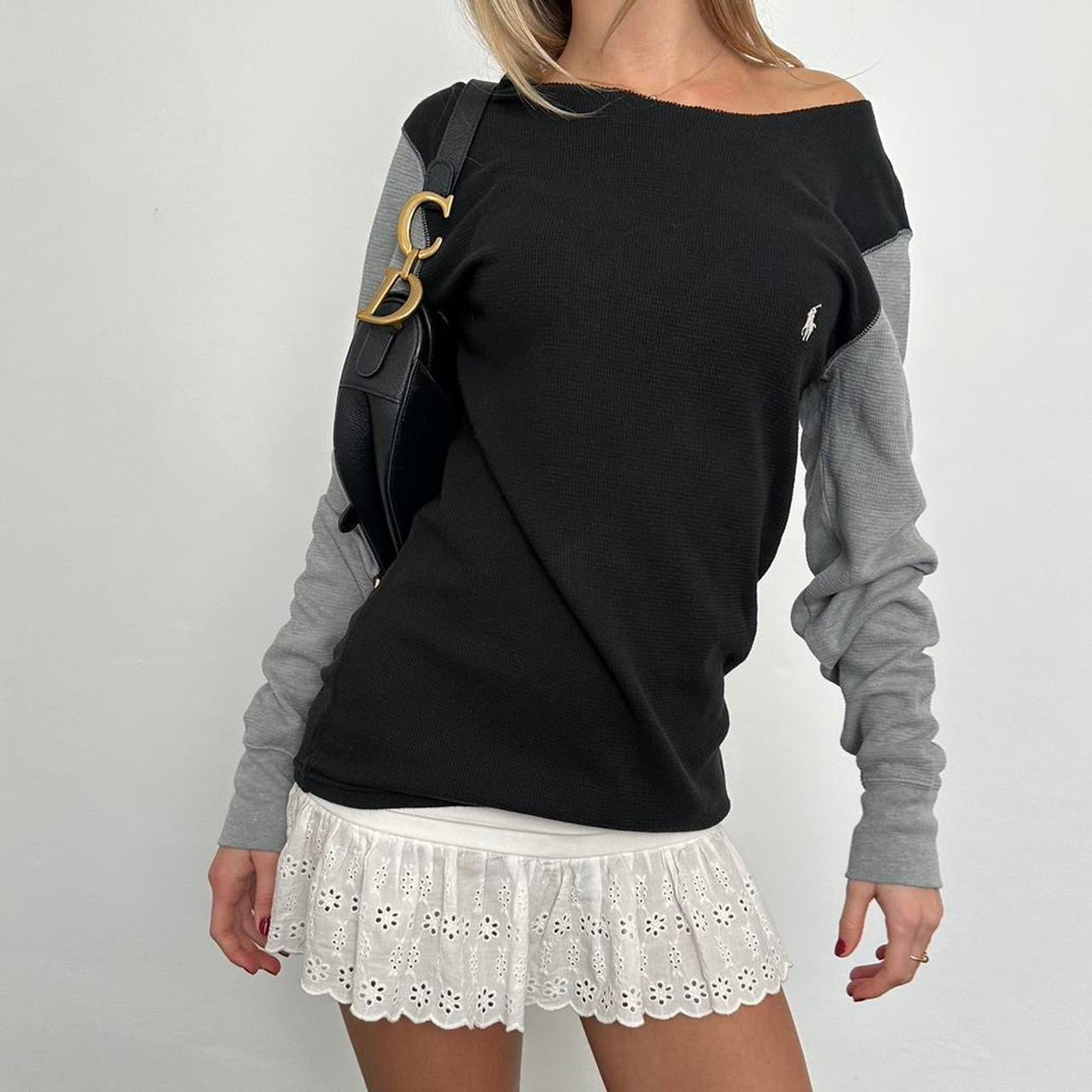 Vintage Ralph Lauren grey off shoulder top š