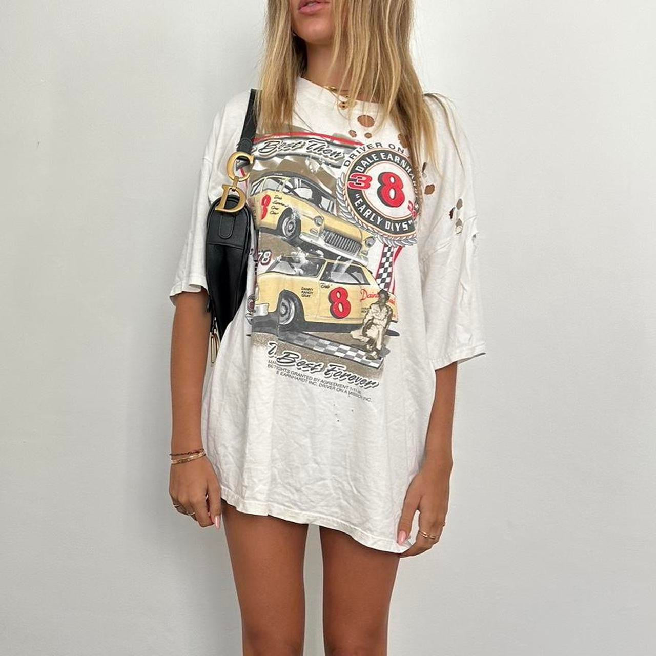 Vintage 90’s distressed car racing oversized top