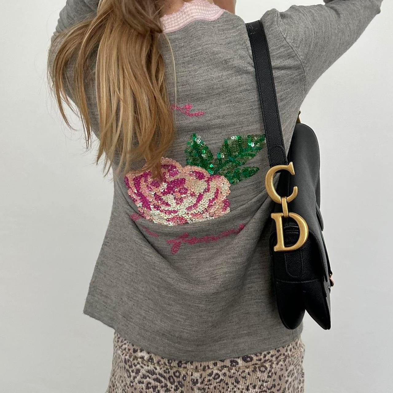 Vintage sequin grey cardigan