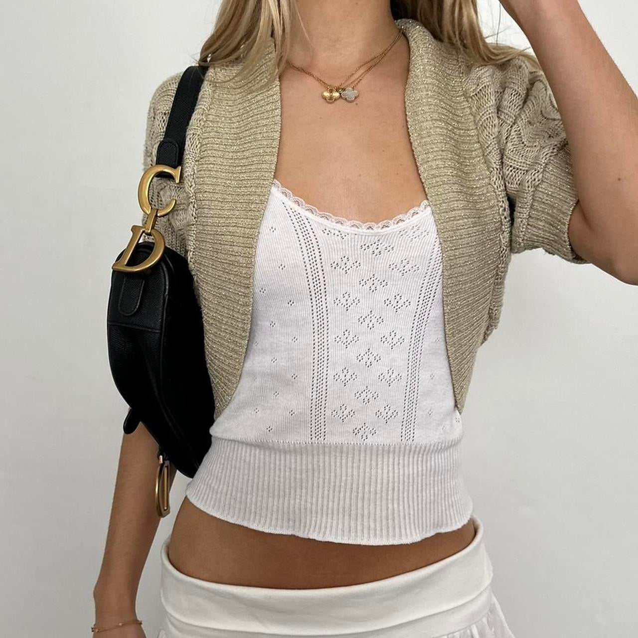 Vintage layering cardigan short sleeve top