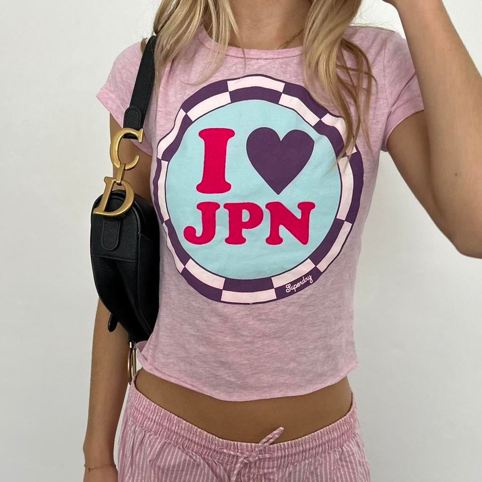 Vintage pink i love Japan baby tee