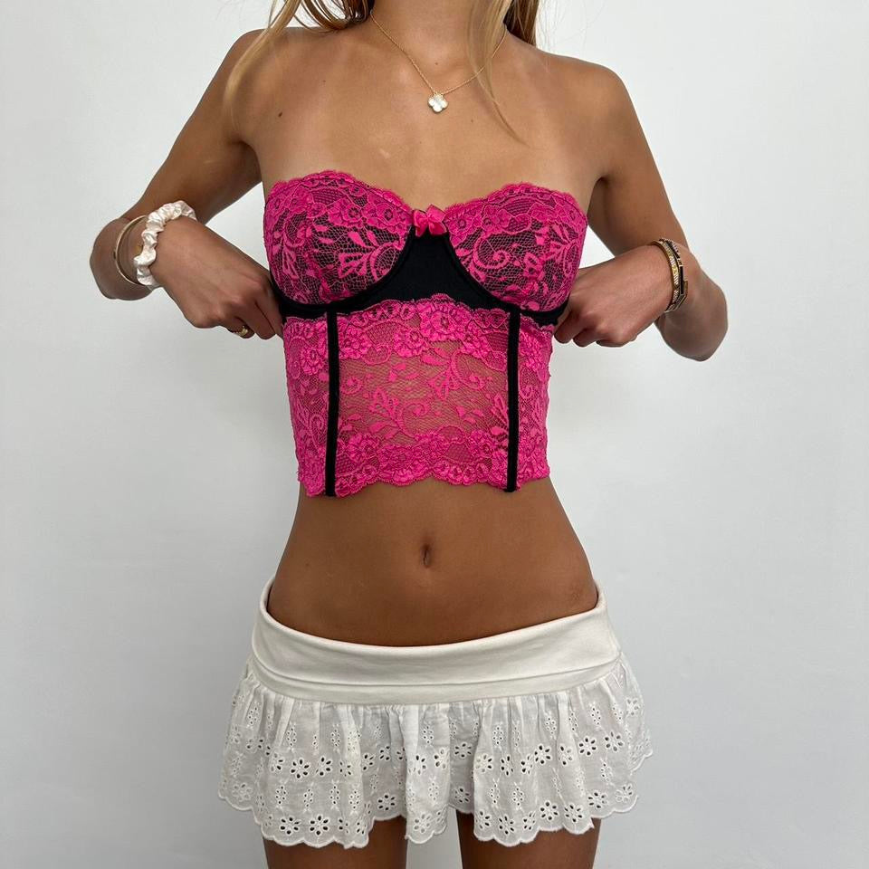 Vintage 90’s pink and black corset top