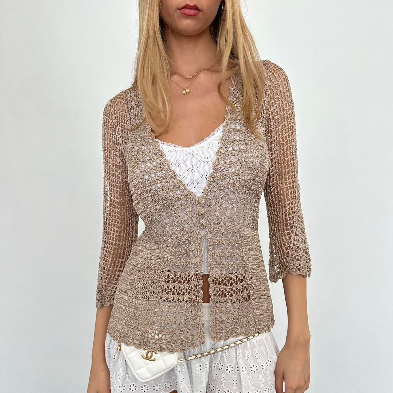 Vintage beige delicate layering top