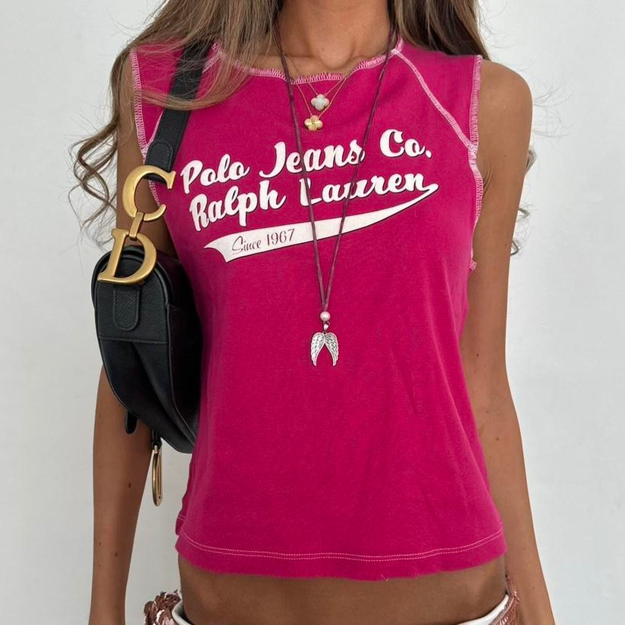 Vintage 00s Ralph Lauren pink baby tee