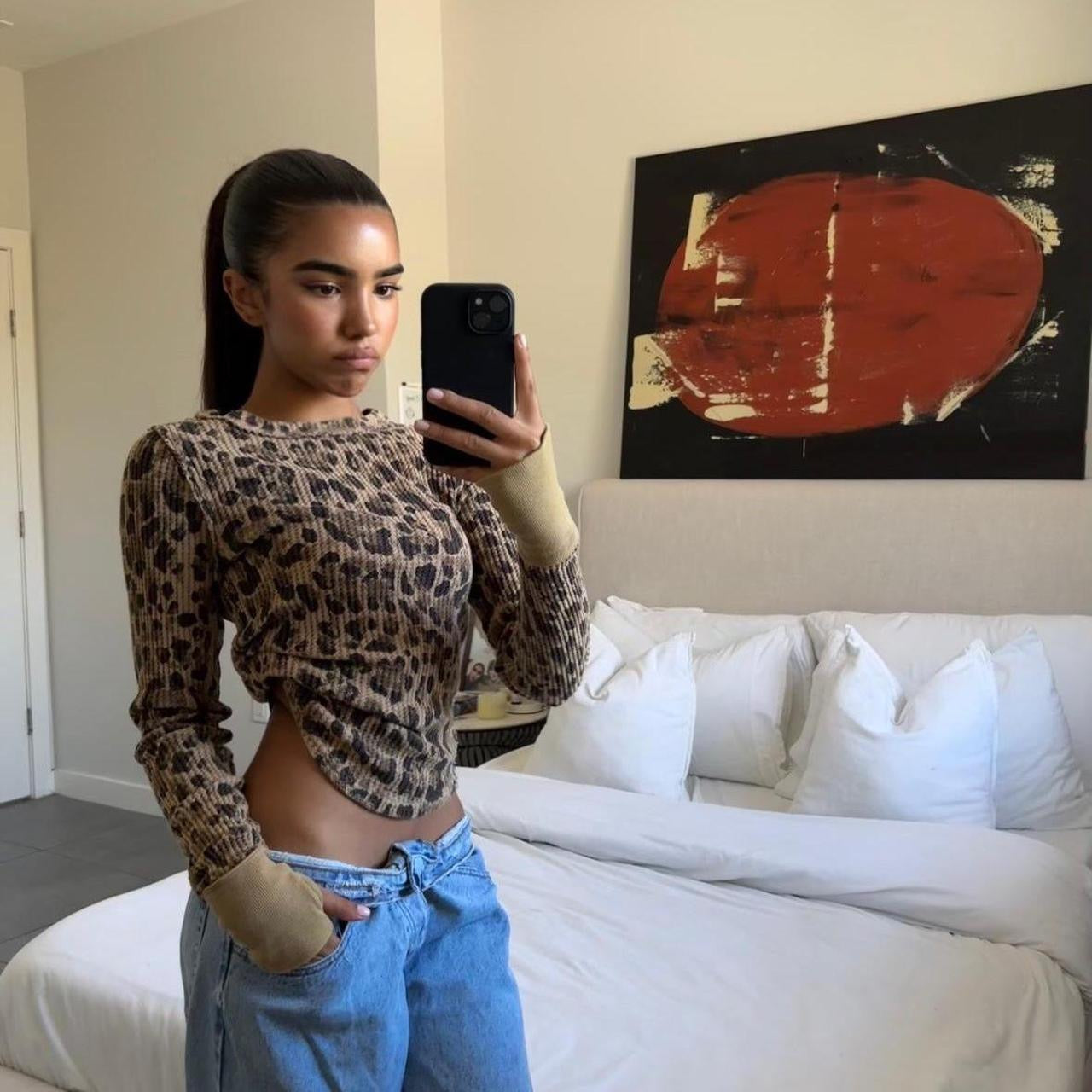 Vintage leopard long sleeve top