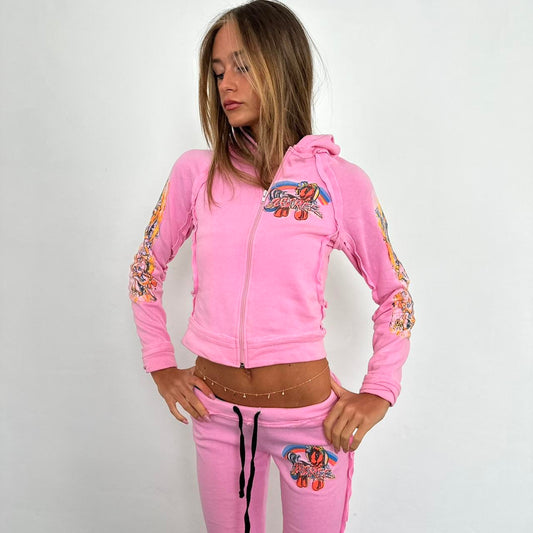 Vintage 2000s pink hoodie and sweatpants set