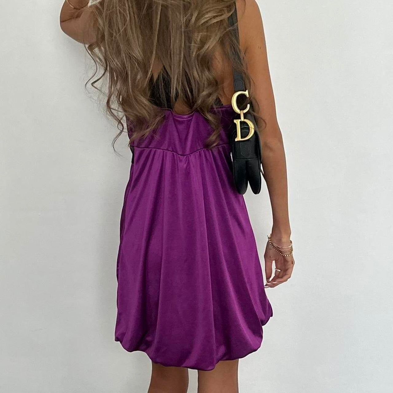 Vintage 00s purple silky mini dress