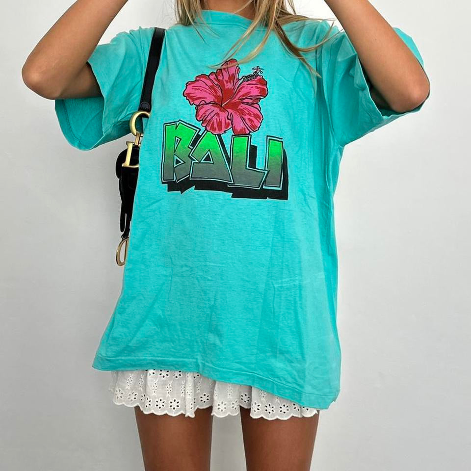 Vintage 90’s Bali hibiscus oversized top