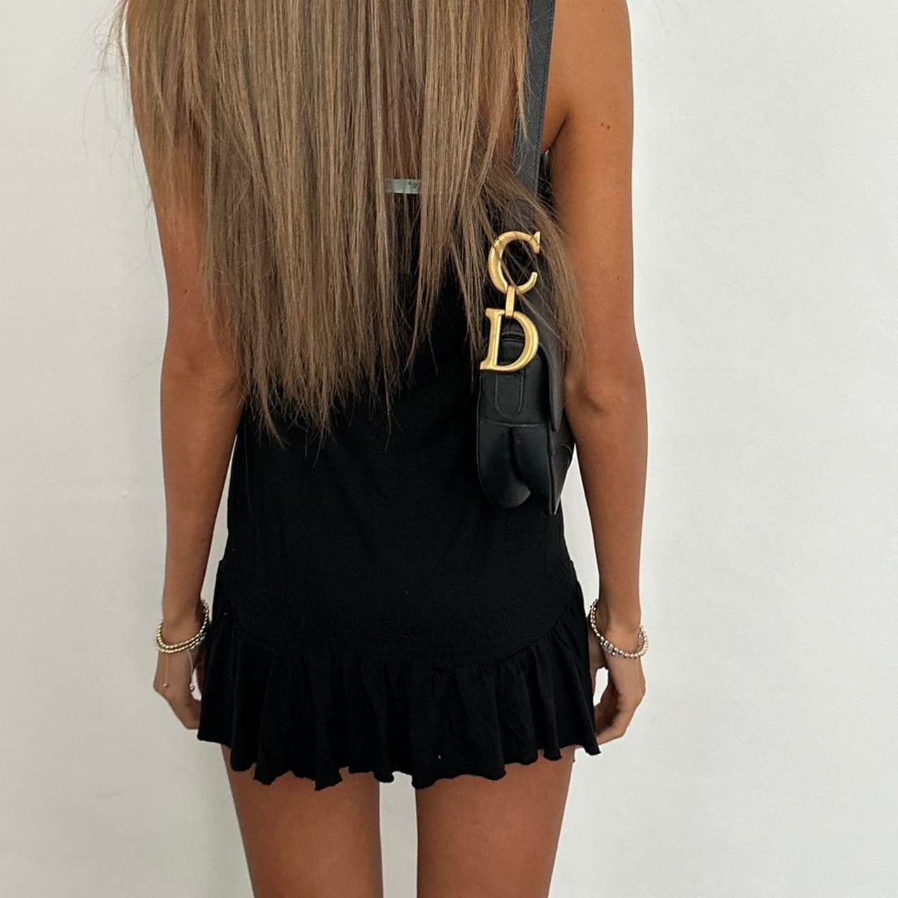 Vintage 2000’s black ruffle strapless dress