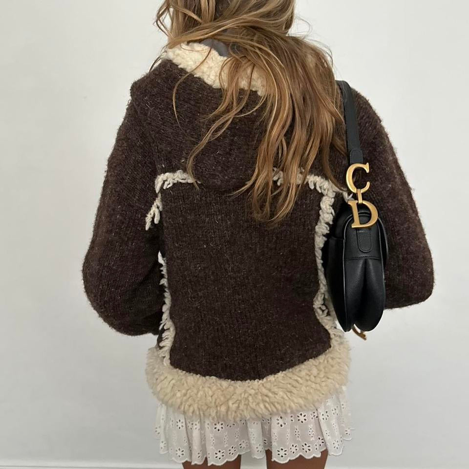 Vintage knitted brown jacket