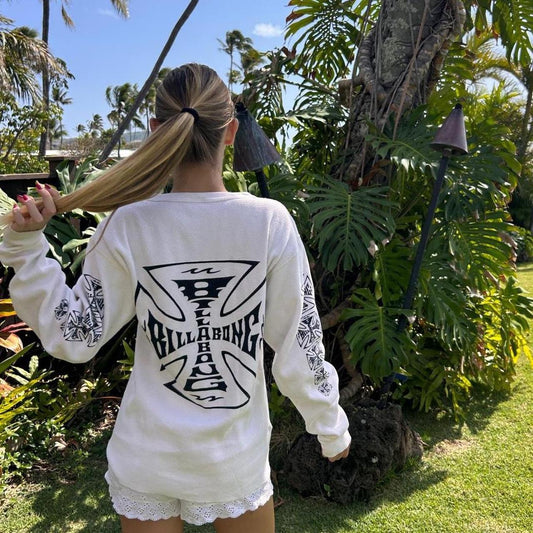 Vintage 90’s Billabong white waffle long sleeve top