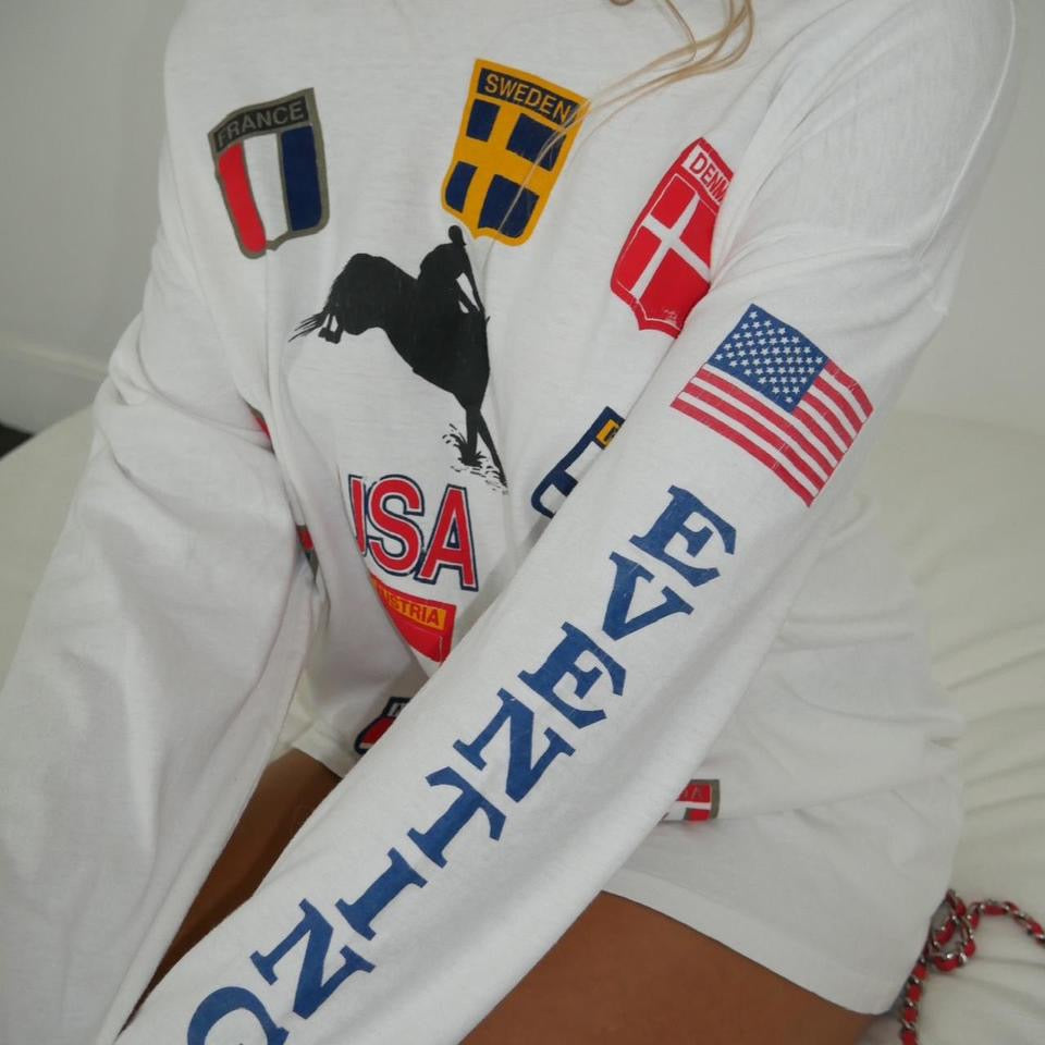 Vintage 90’s preppy flag long sleeves top