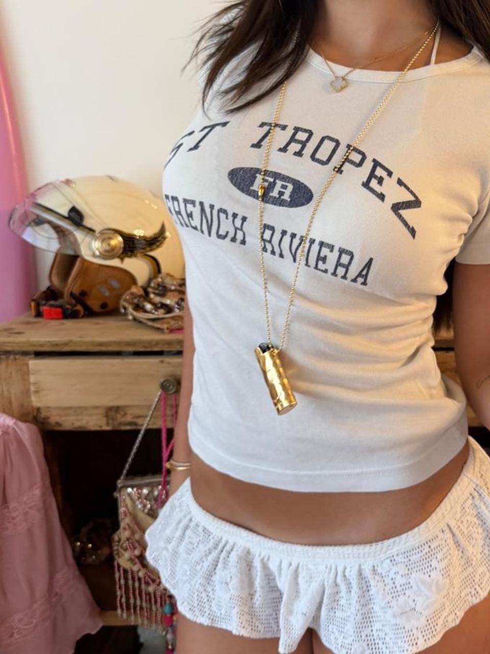 Vintage 00s St Tropez graphic baby tee