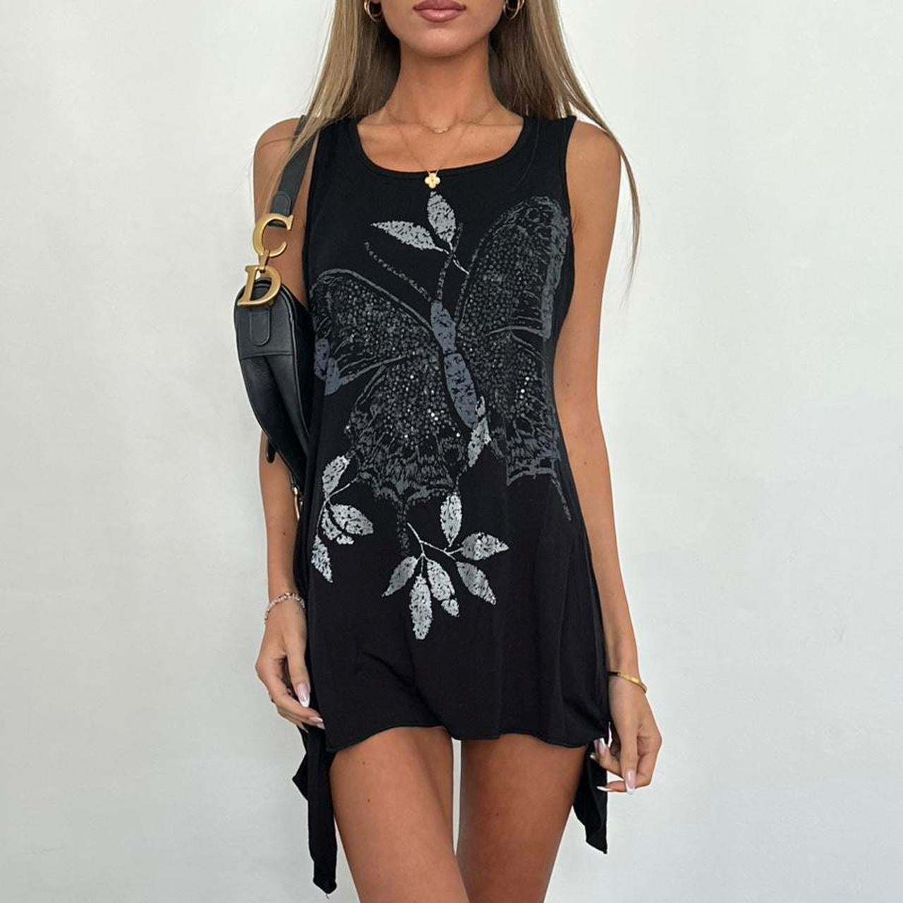 Vintage 00s butterfly print mini dress