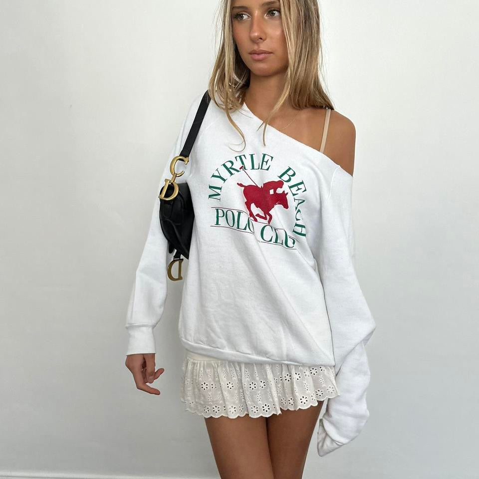 Vintage Polo Club Myrtle Beach white sweatshirt